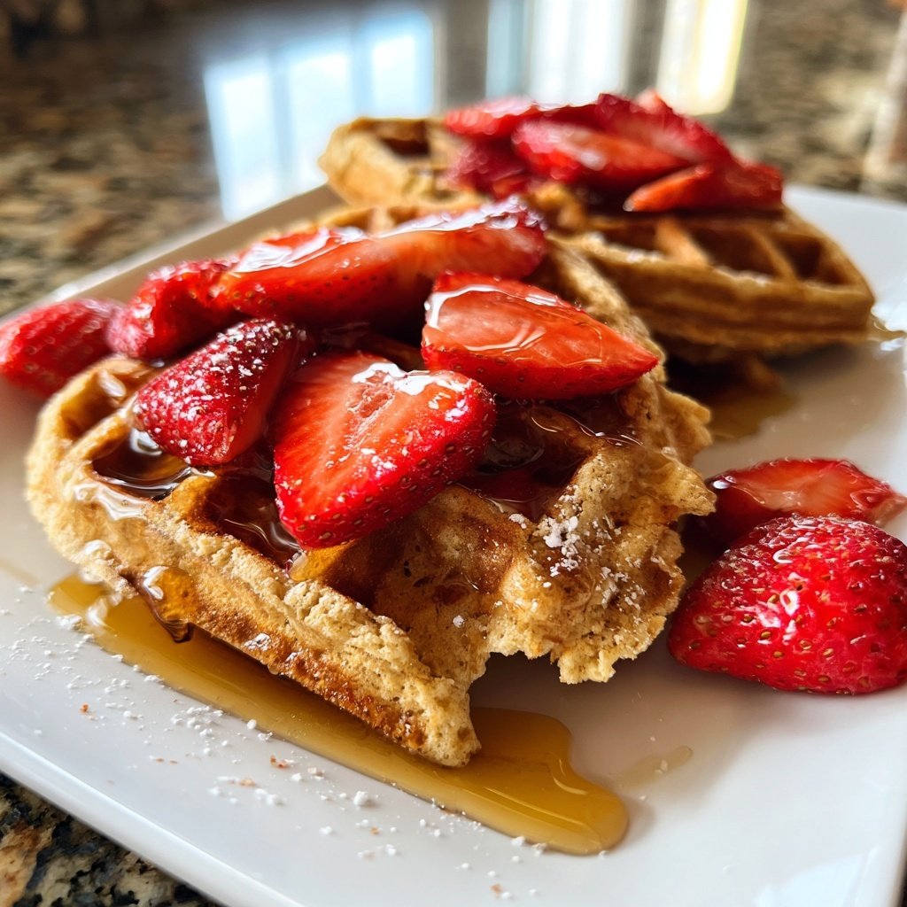 Valentine Breakfast Strawberry Waffles
