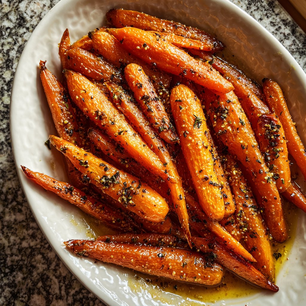 Honey Mustard Roasted Carrots