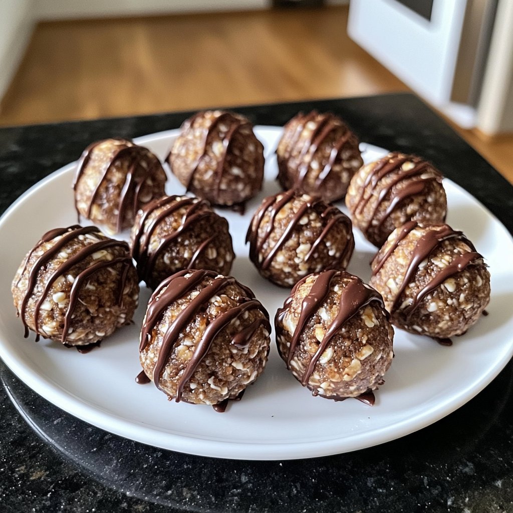 Protein Balls with Chocolate Drizzle