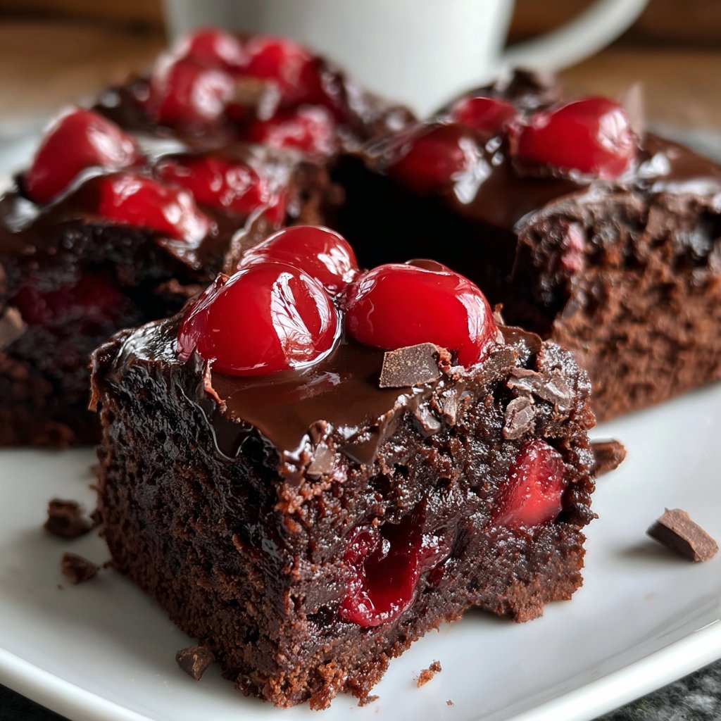 Chocolate Cherry Fudge Squares