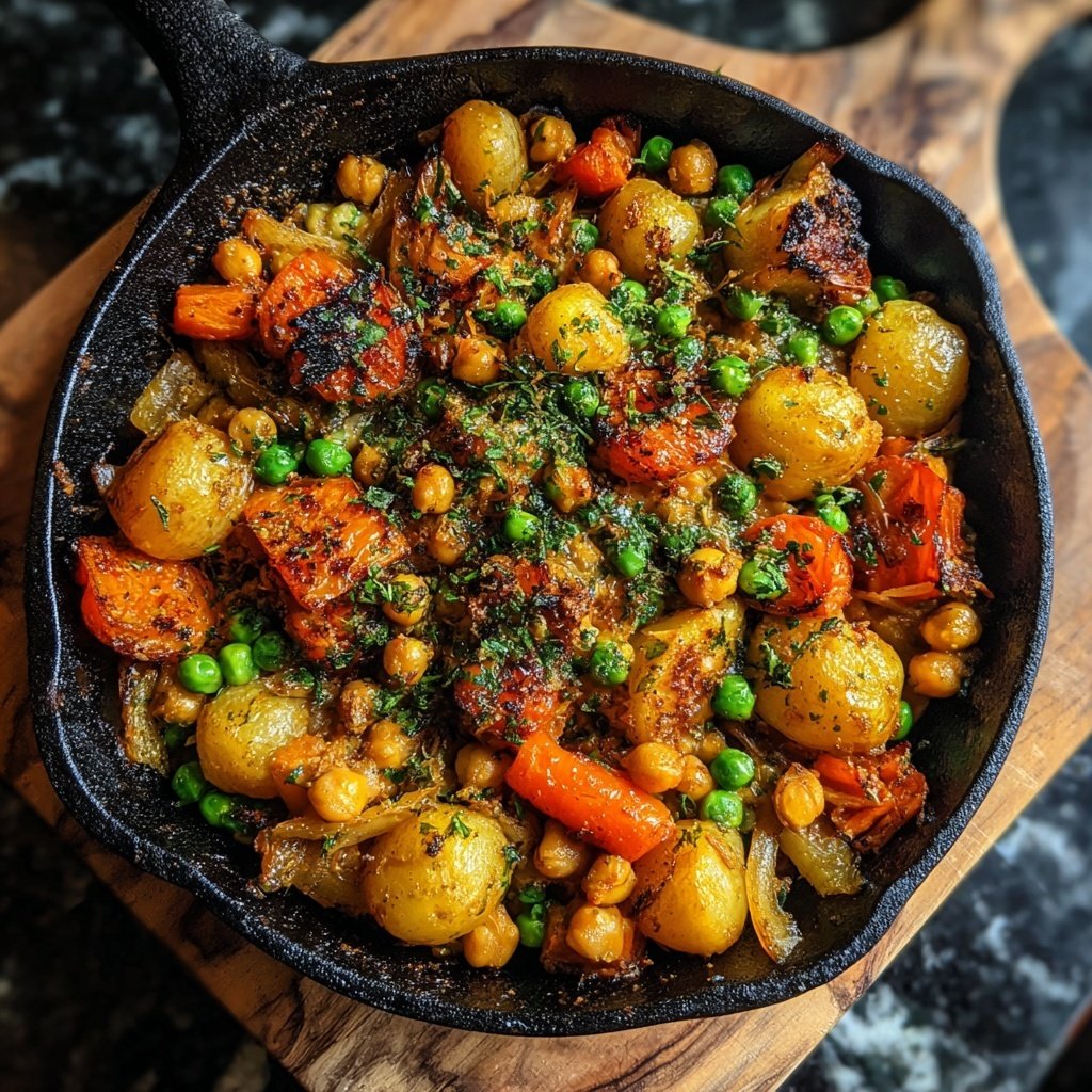Baked Veggie Chickpea Skillet