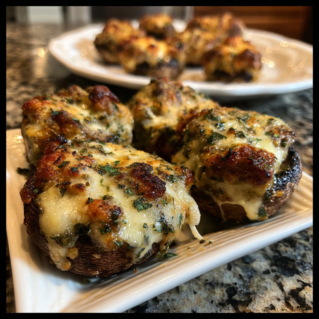 Super Bowl Food Stuffed Mushrooms