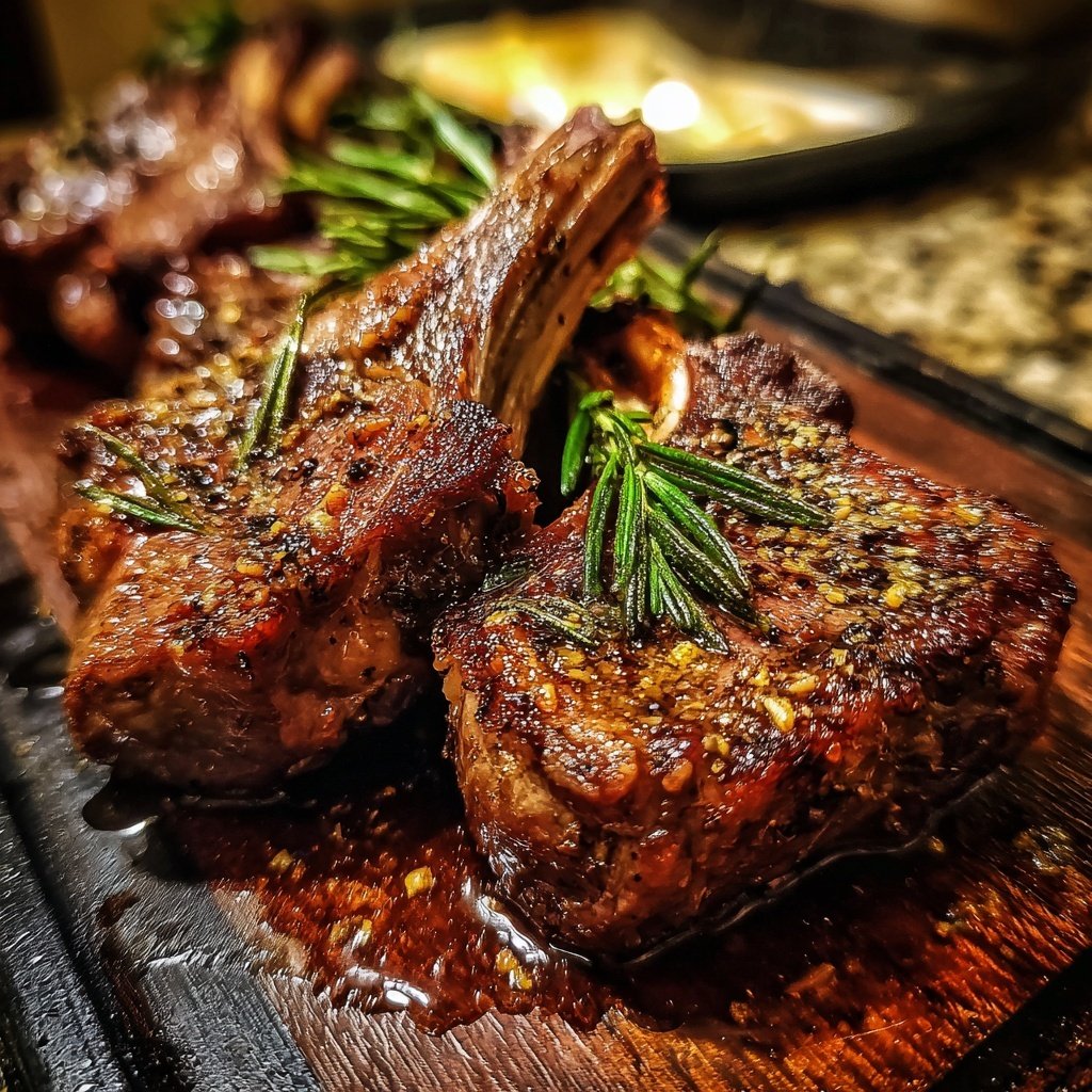 Lamb Chops with Rosemary Jus