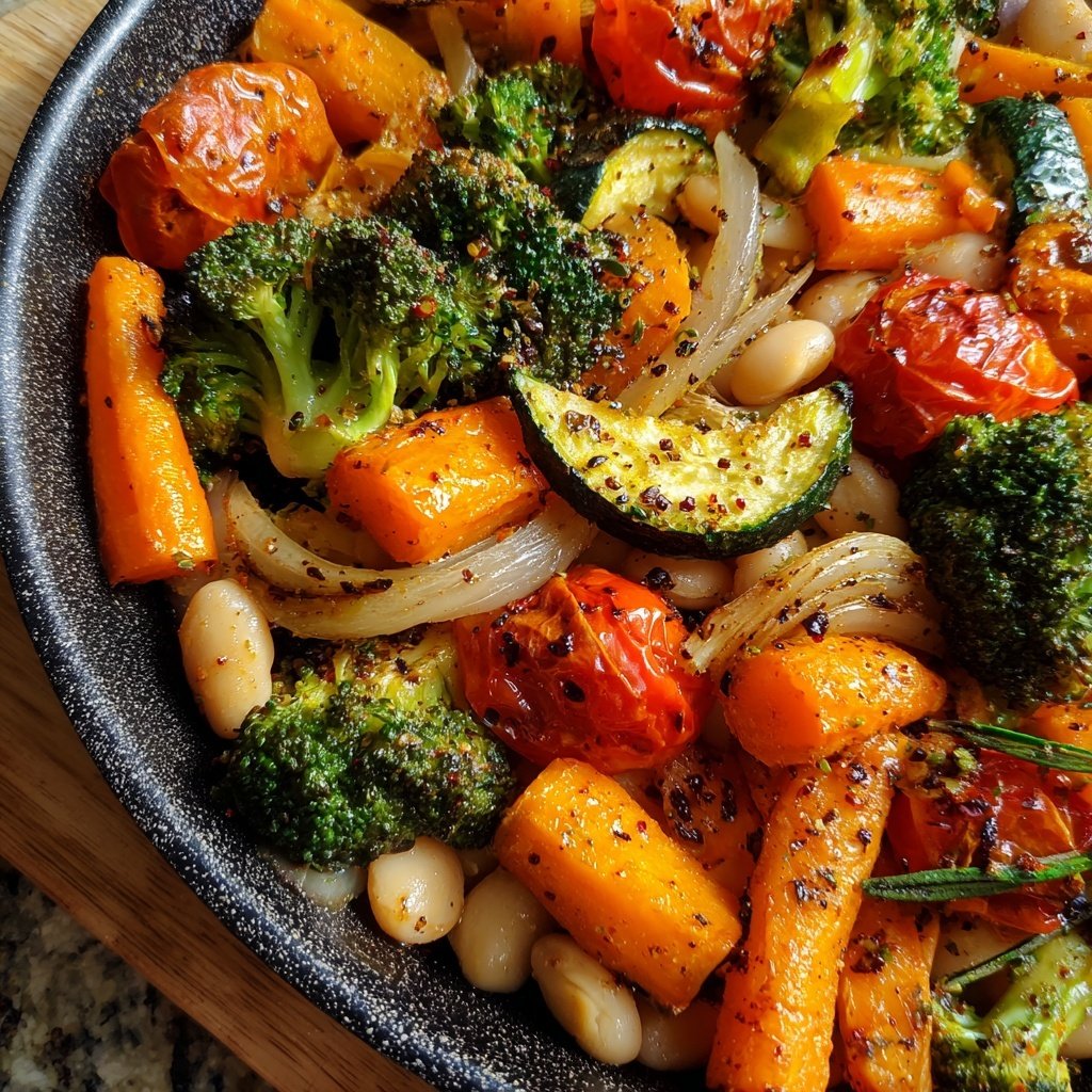 Roasted Veggie White Bean Skillet